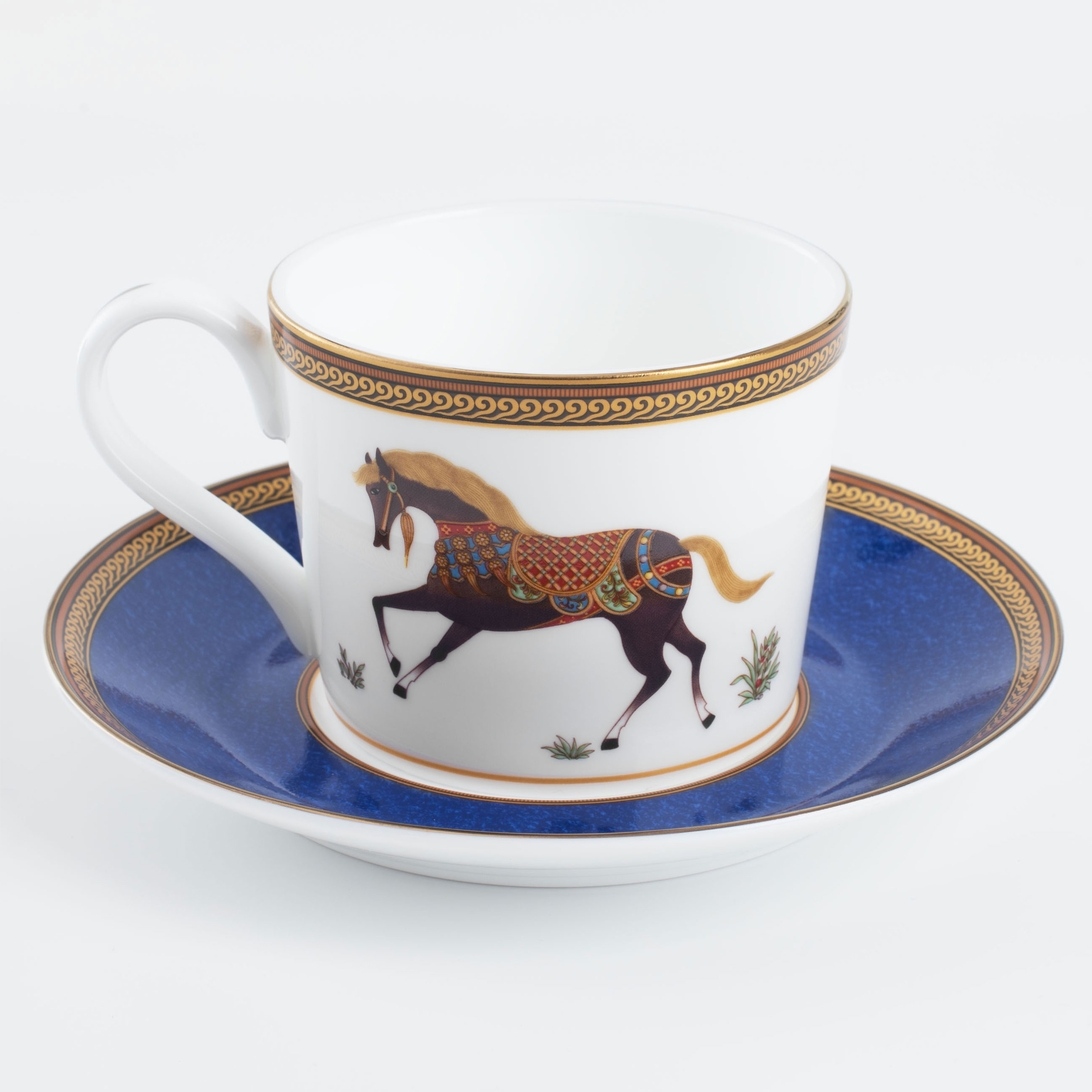 Tea pair, 1 Persian, 2 pr, 250 ml, porcelain F, blue, Horse racing, Blue wind изображение № 2
