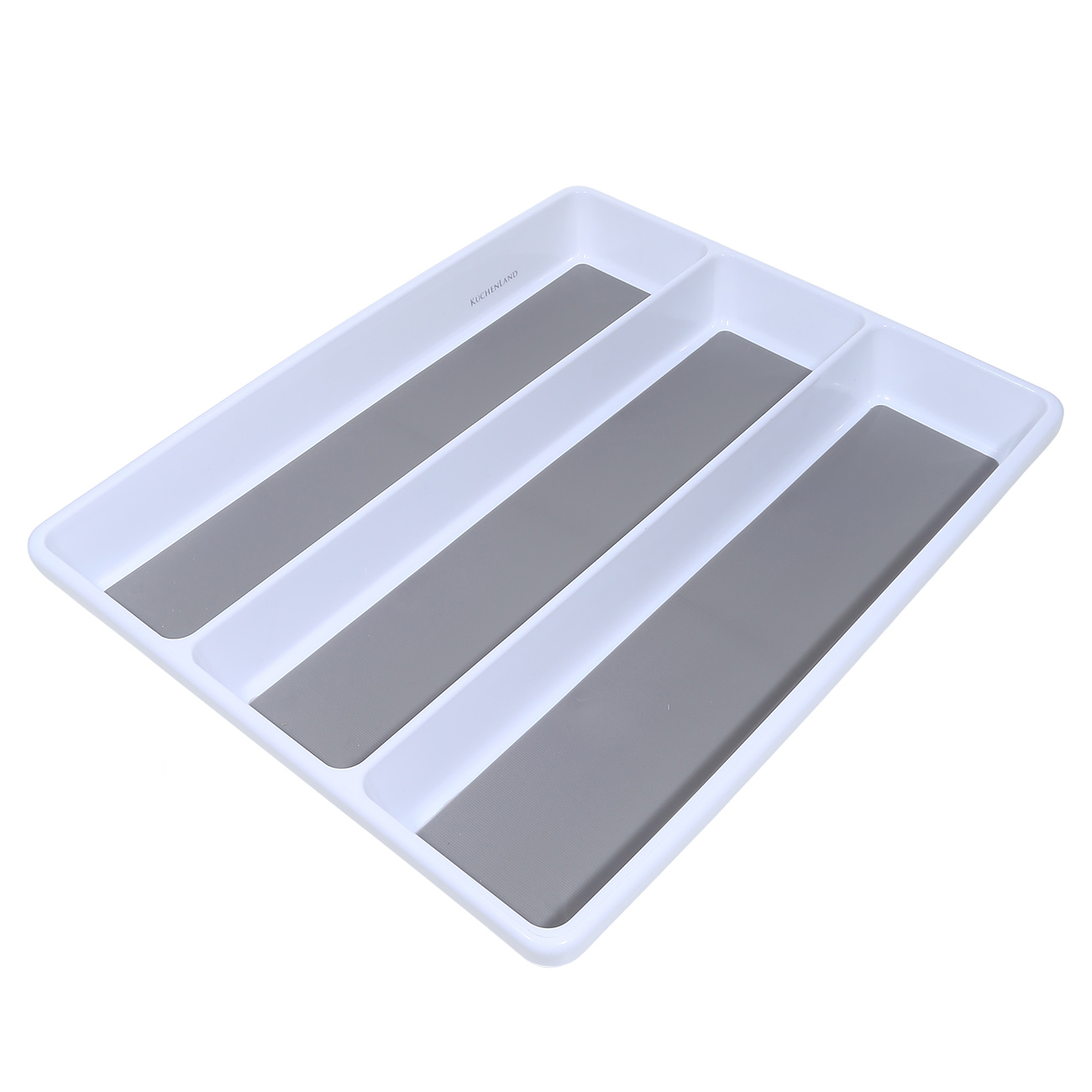Kitchen accessories tray, 40x33 cm, 3 units, plastic / rubber, white-grey, Non-slip изображение № 2
