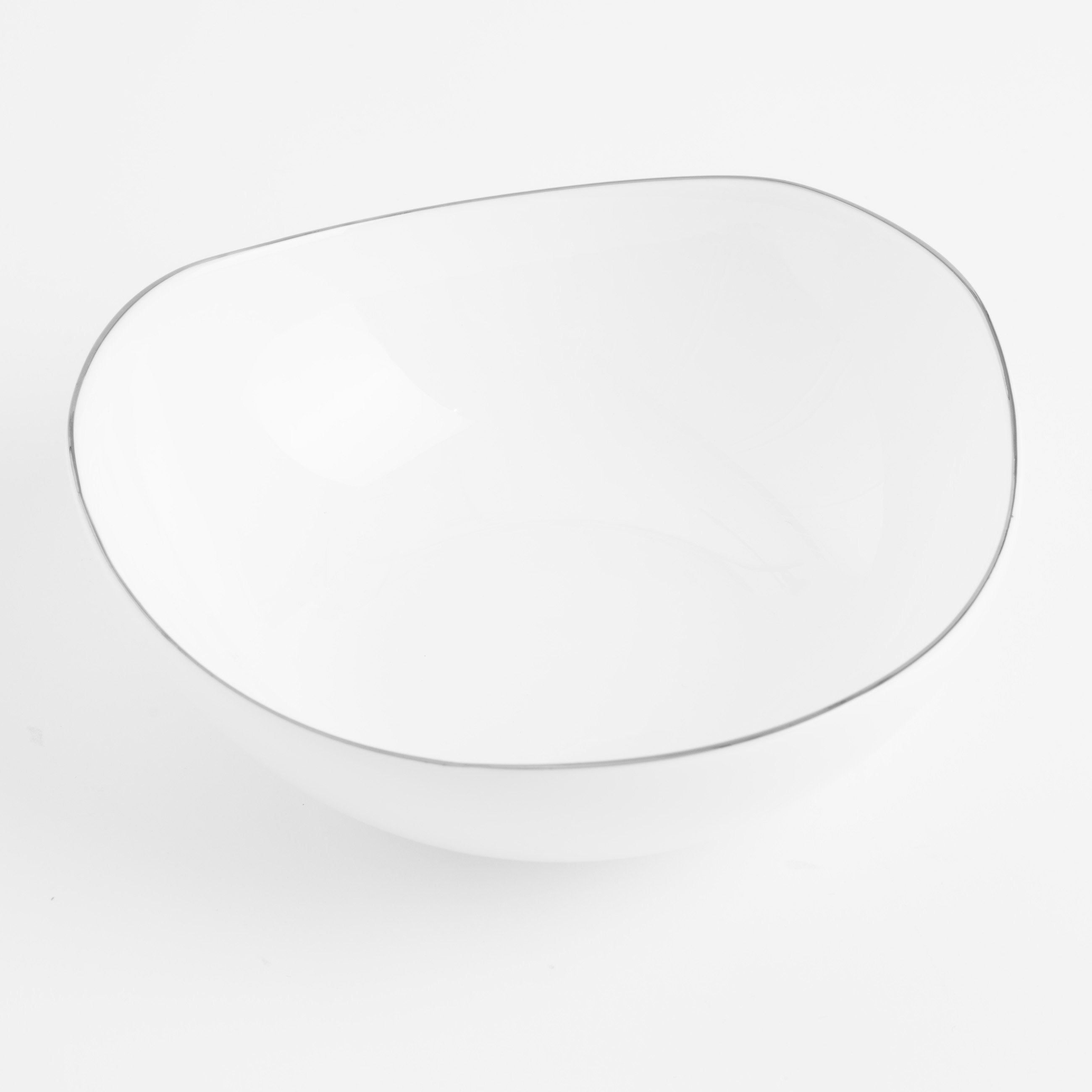 Bowl, 14x5 cm, porcelain F, white, Bend silver изображение № 2