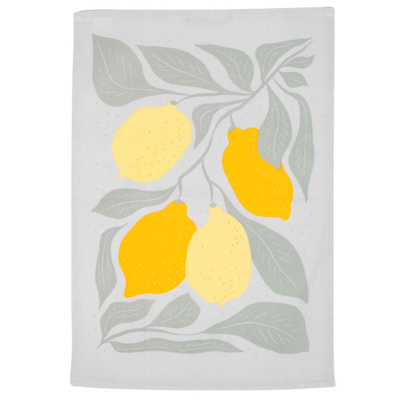 Kitchen towel, 40x60 cm, cotton, gray, Lemons on branches, Sicily in bloom изображение № 1