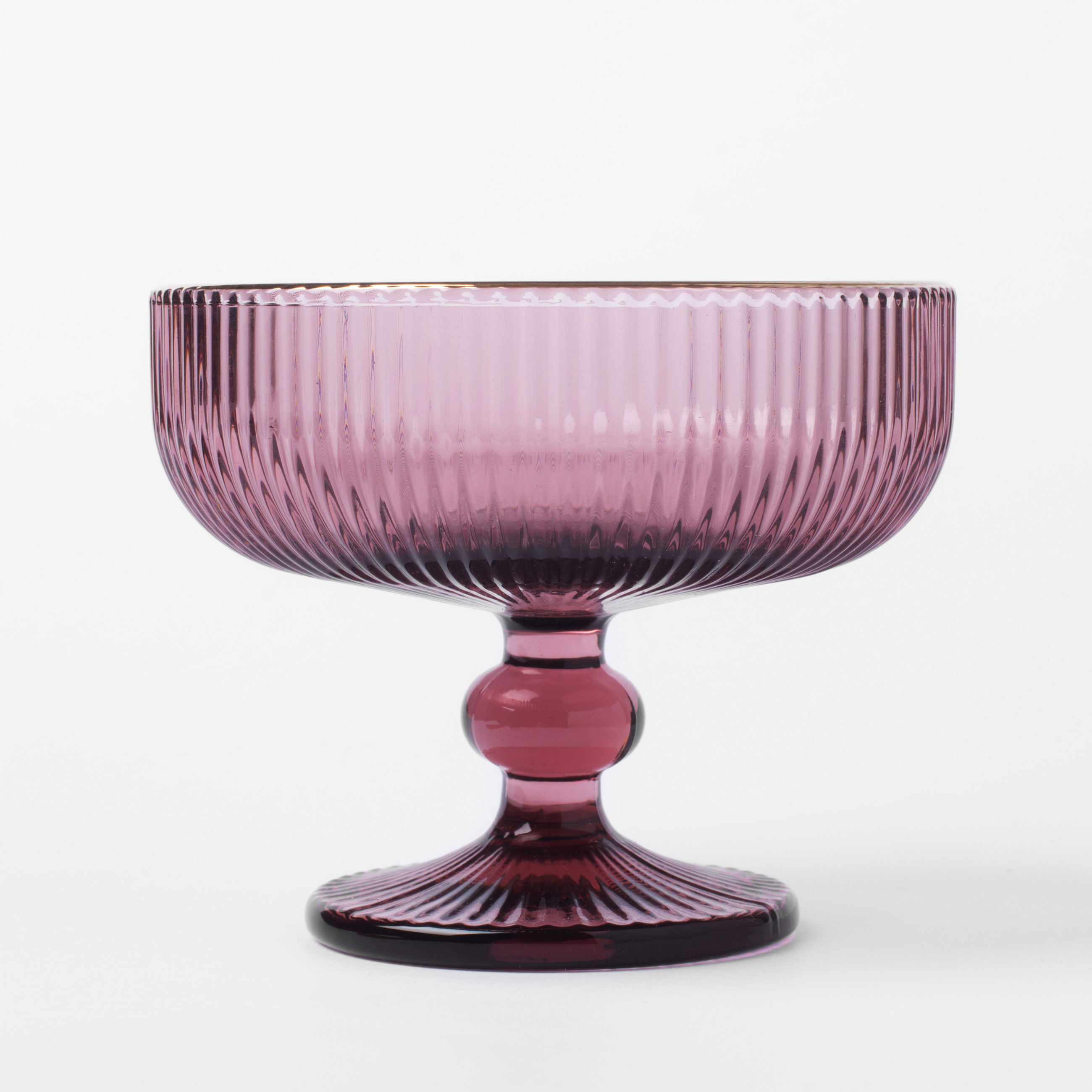Cream bowl, 10 cm, 280 ml, glass R, with golden edging, burgundy, Argos color изображение № 2