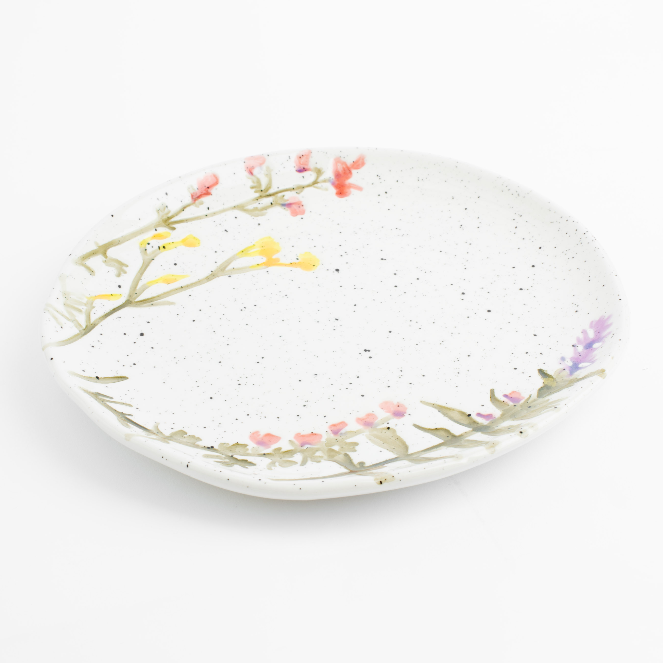 Dessert plate, 20 cm, ceramics, milky, speckled, Wildflowers, Meadow speckled изображение № 2
