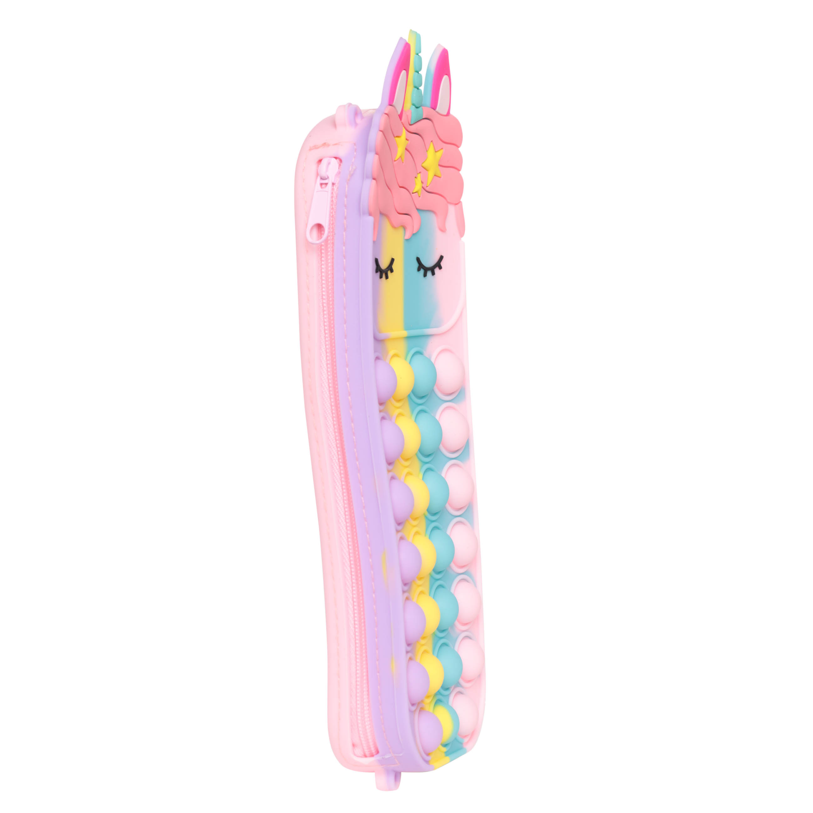 Pencil case, Pop-it, 23x8 cm, Silicone, color, Unicorn, Unicorn изображение № 2