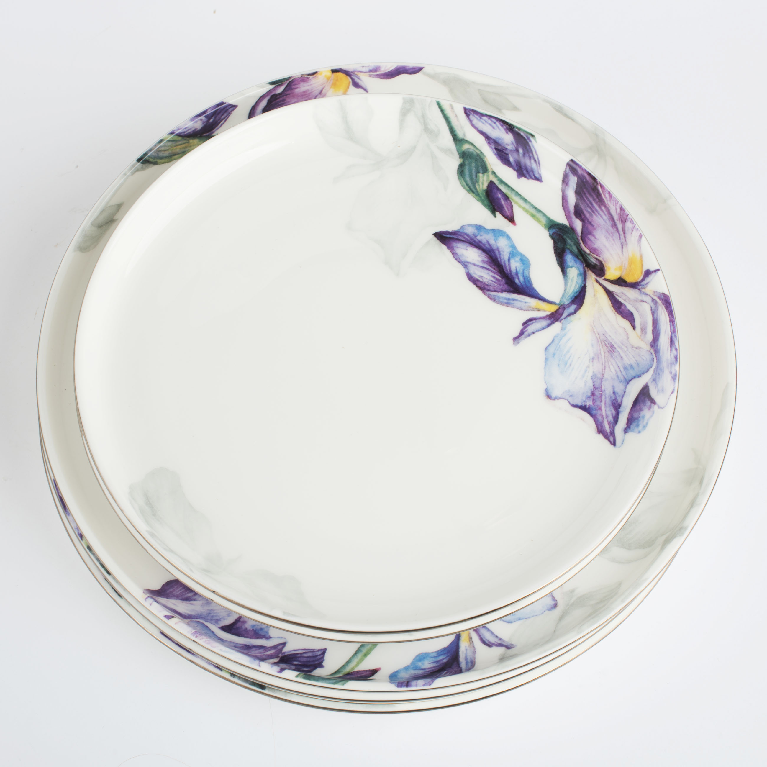 Dinner service, 6 persons, 19 pcs, porcelain F, with silver edging, Irises, Antarctica Flowers изображение № 2