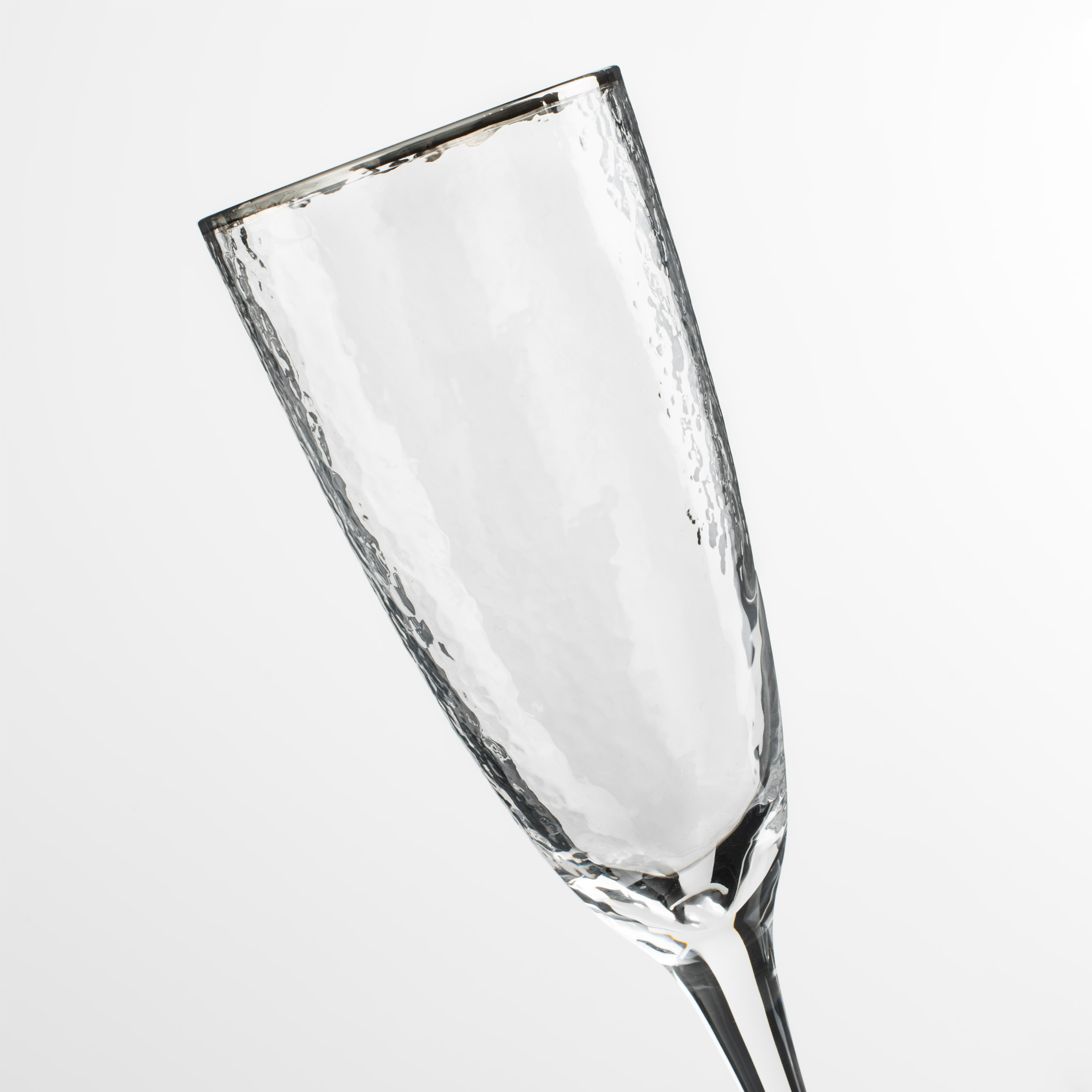 Champagne glass, 275 ml, 2 pcs, glass, with silver edging, Ripply silver изображение № 5