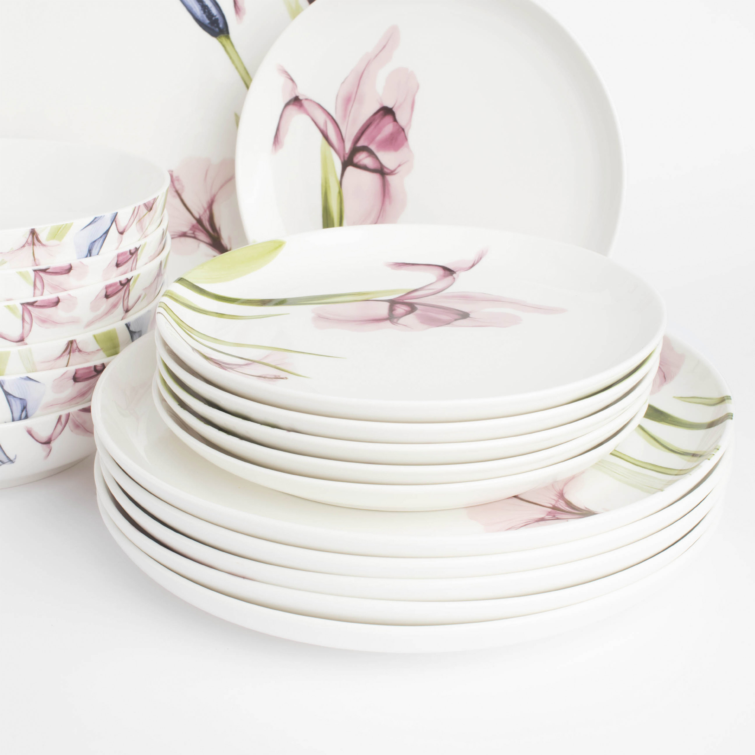 Dining set, 6 persons, 19 items, porcelain N, white, Pastel flowers изображение № 3