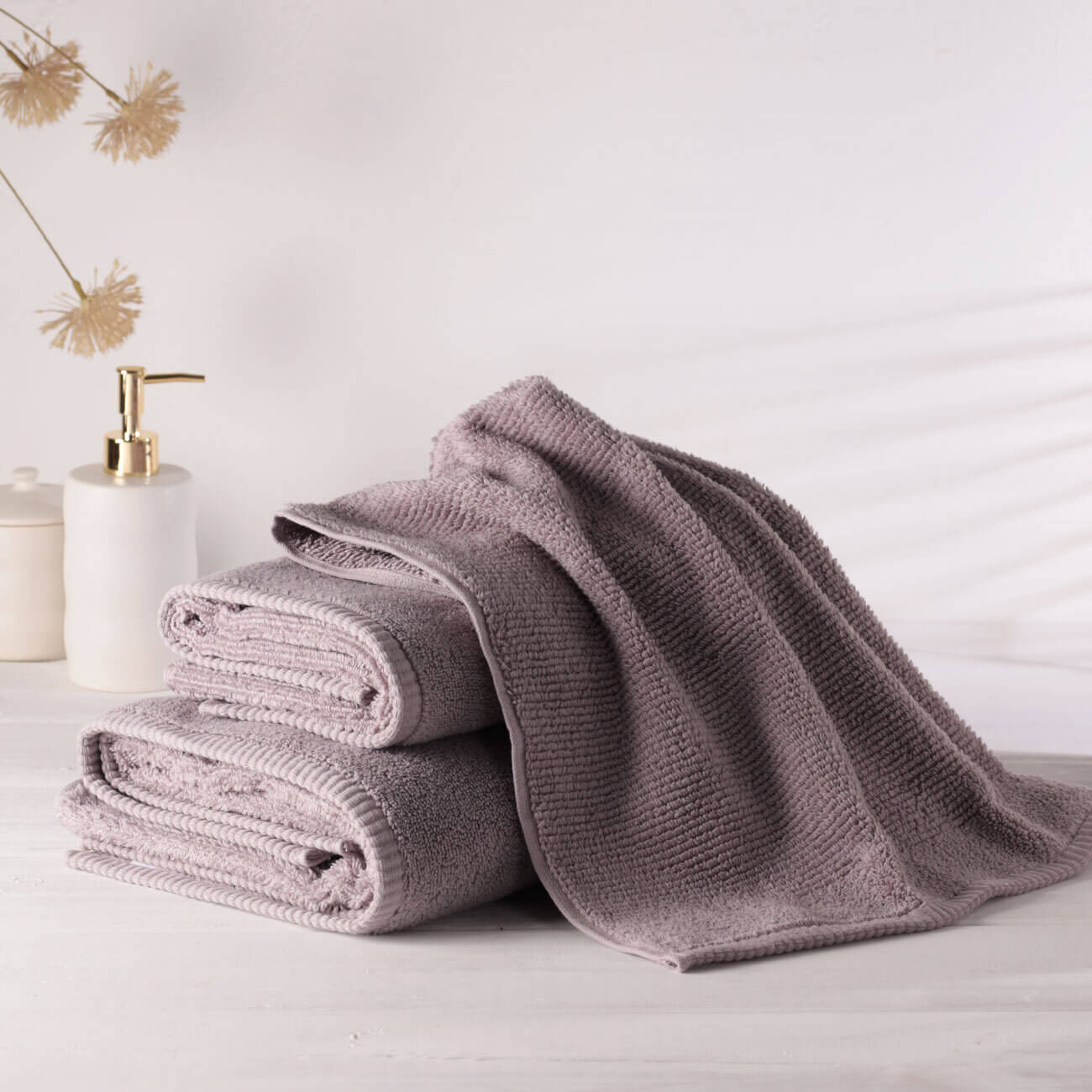 Towel, 50x90 cm, cotton, purple, Terry cotton изображение № 1