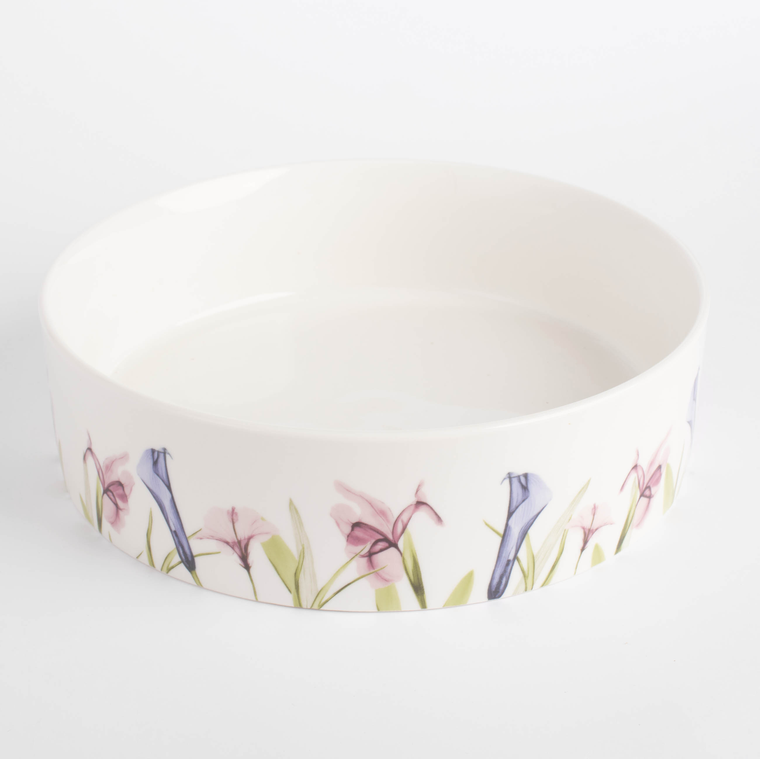 Dish, 23x6 cm, with sides, porcelain N, white, Pastel flowers, Pastel flowers изображение № 3