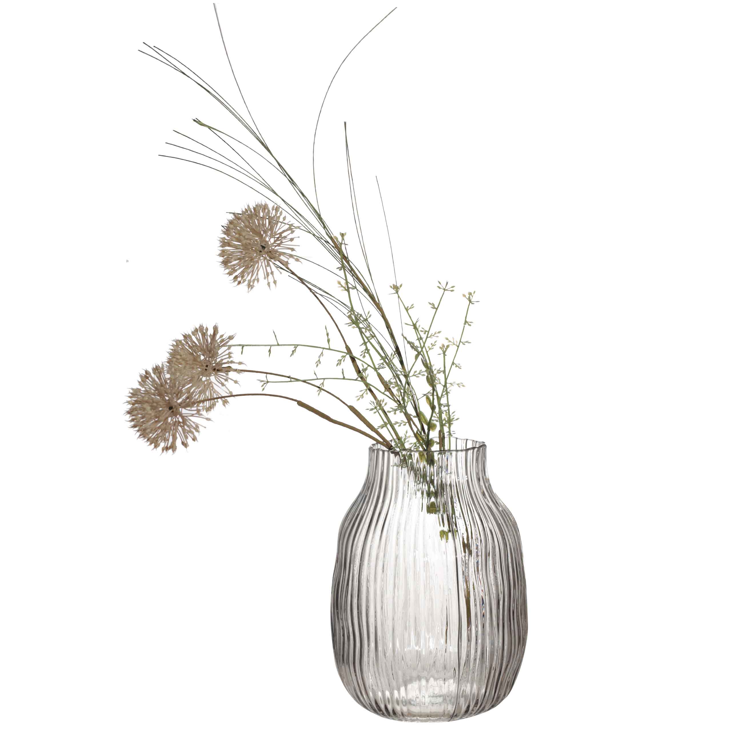 Flower vase, 24 cm, glass, sand, Stripes изображение № 4