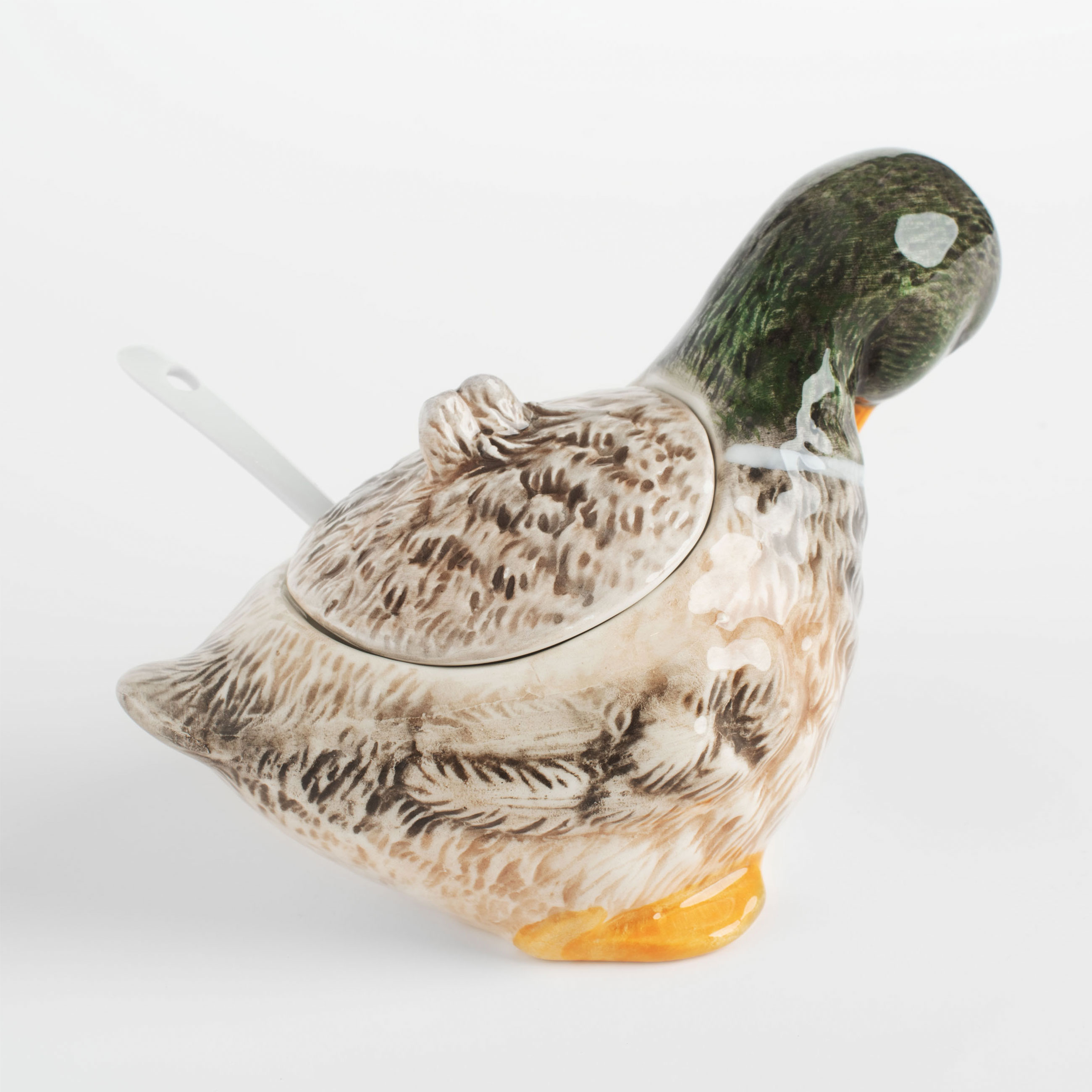 Sugar bowl, 10 cm, 220 ml, with spoon, ceramic, Duck, Duck изображение № 2