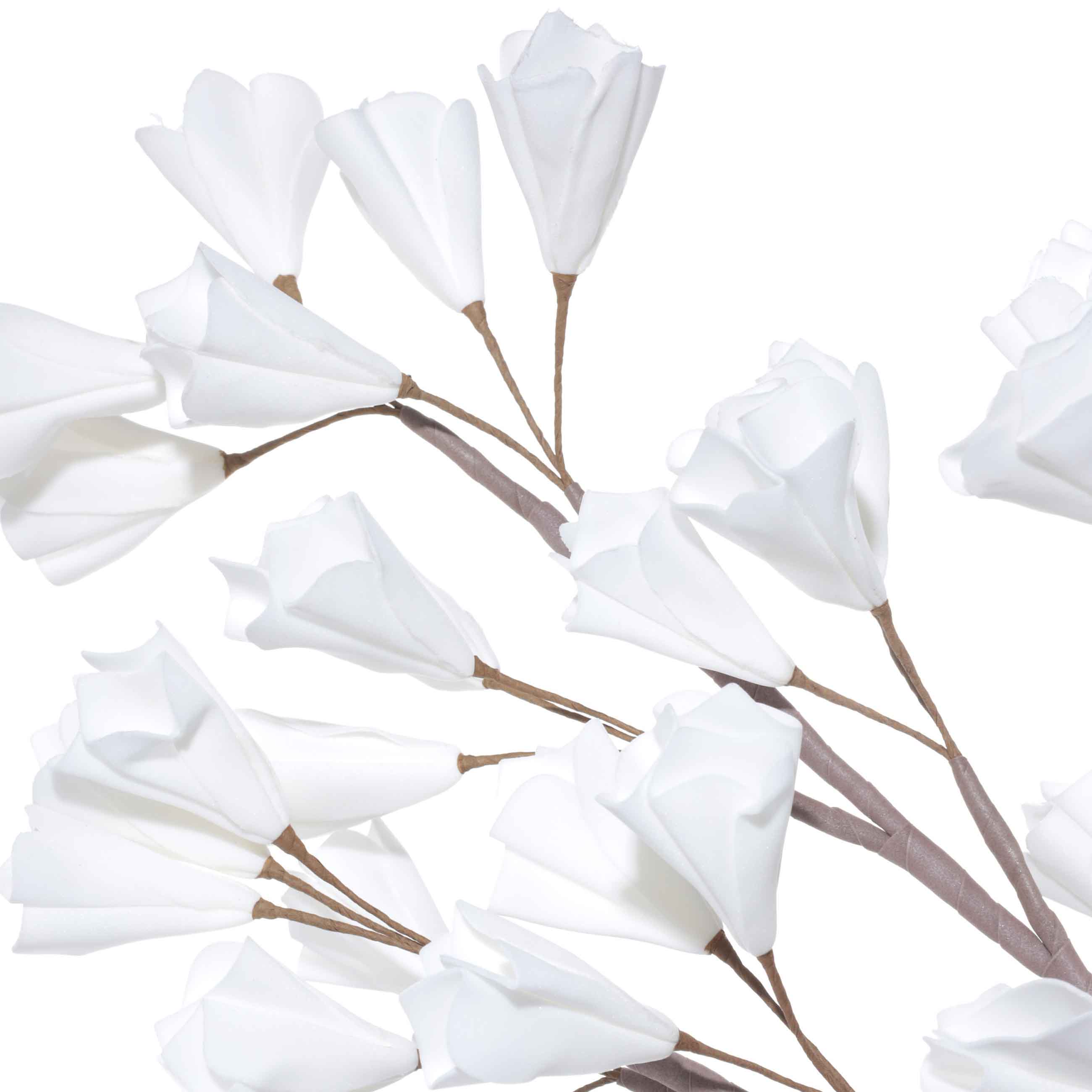 Decorative branch, 1 m, polyethylene / metal, White flowers, Paradise garden изображение № 2