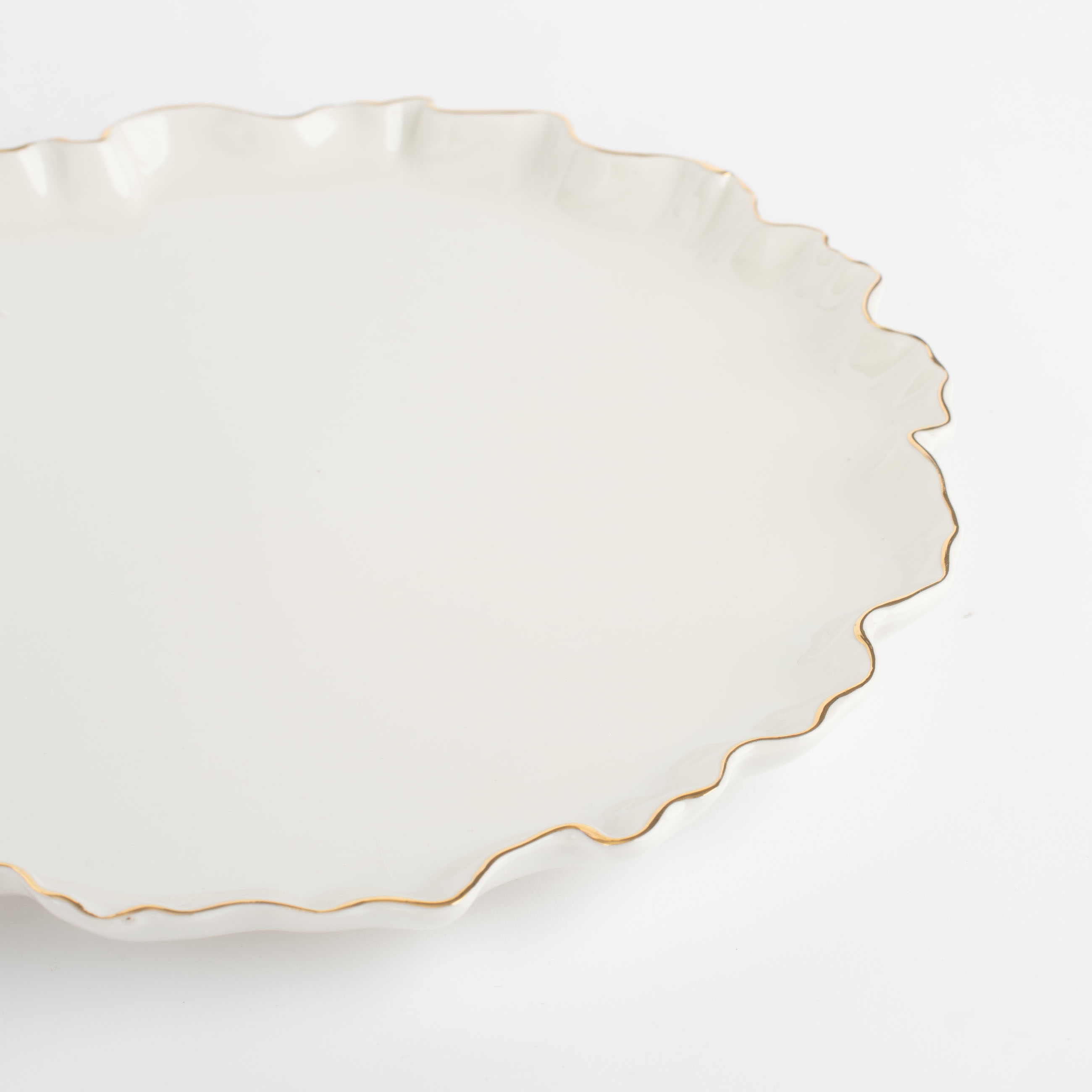 Dinner plate, 25 cm, porcelain R, with golden edging, Crumpled effect, Crumple gold изображение № 4
