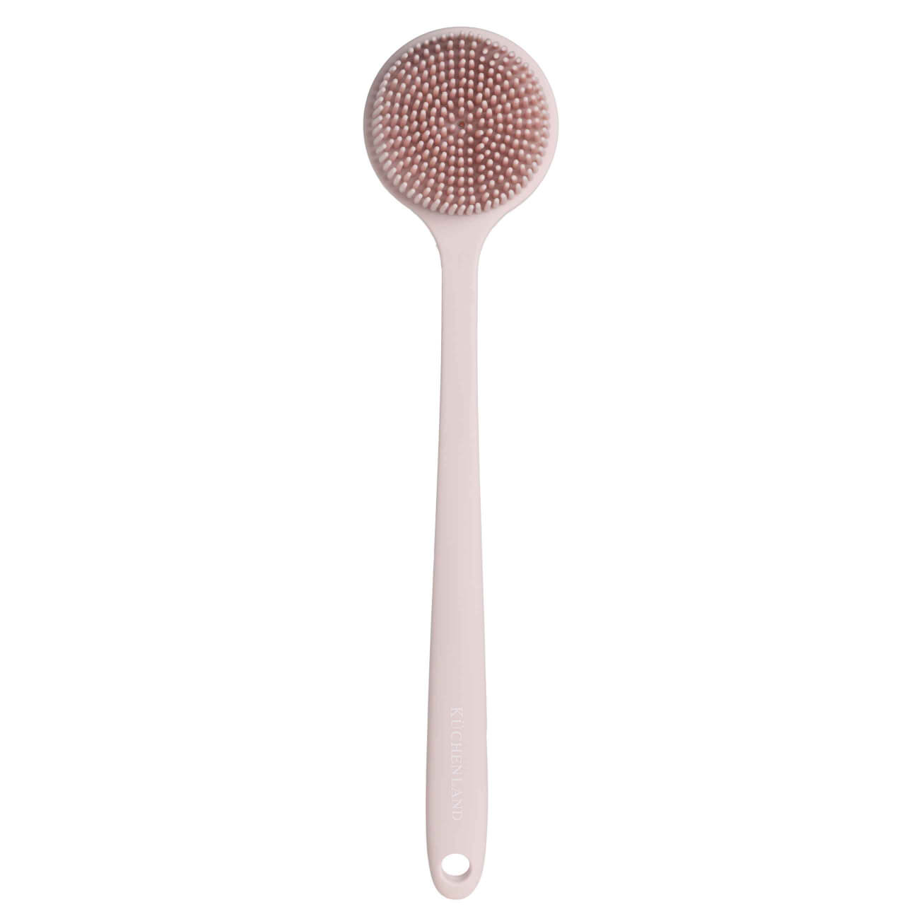 Body wash brush, 38 cm, with handle, silicone, powder, Glamor изображение № 1