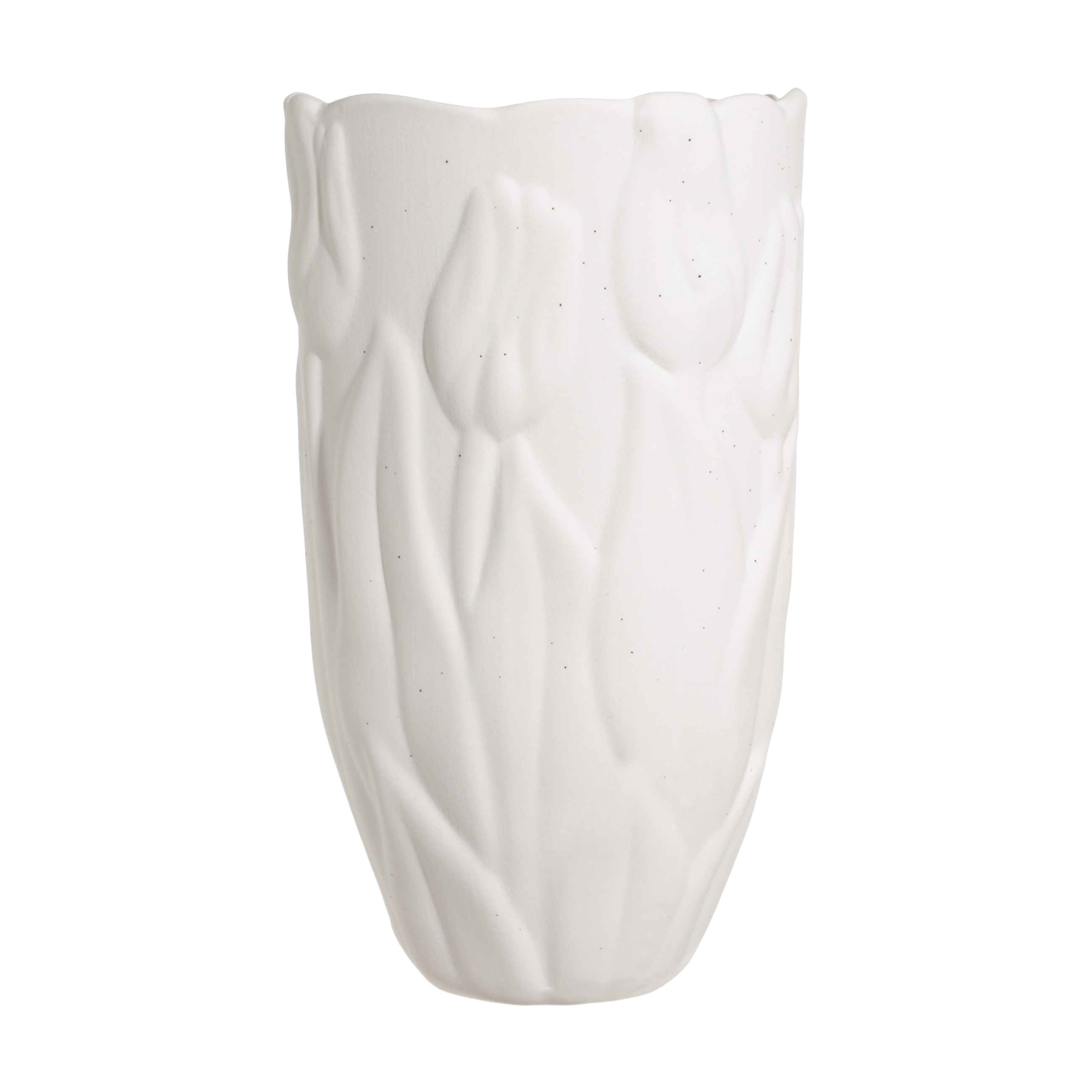 Flower vase, 20 cm, decorative, porcelain P, white, speckled, Tulips, Tulip изображение № 2