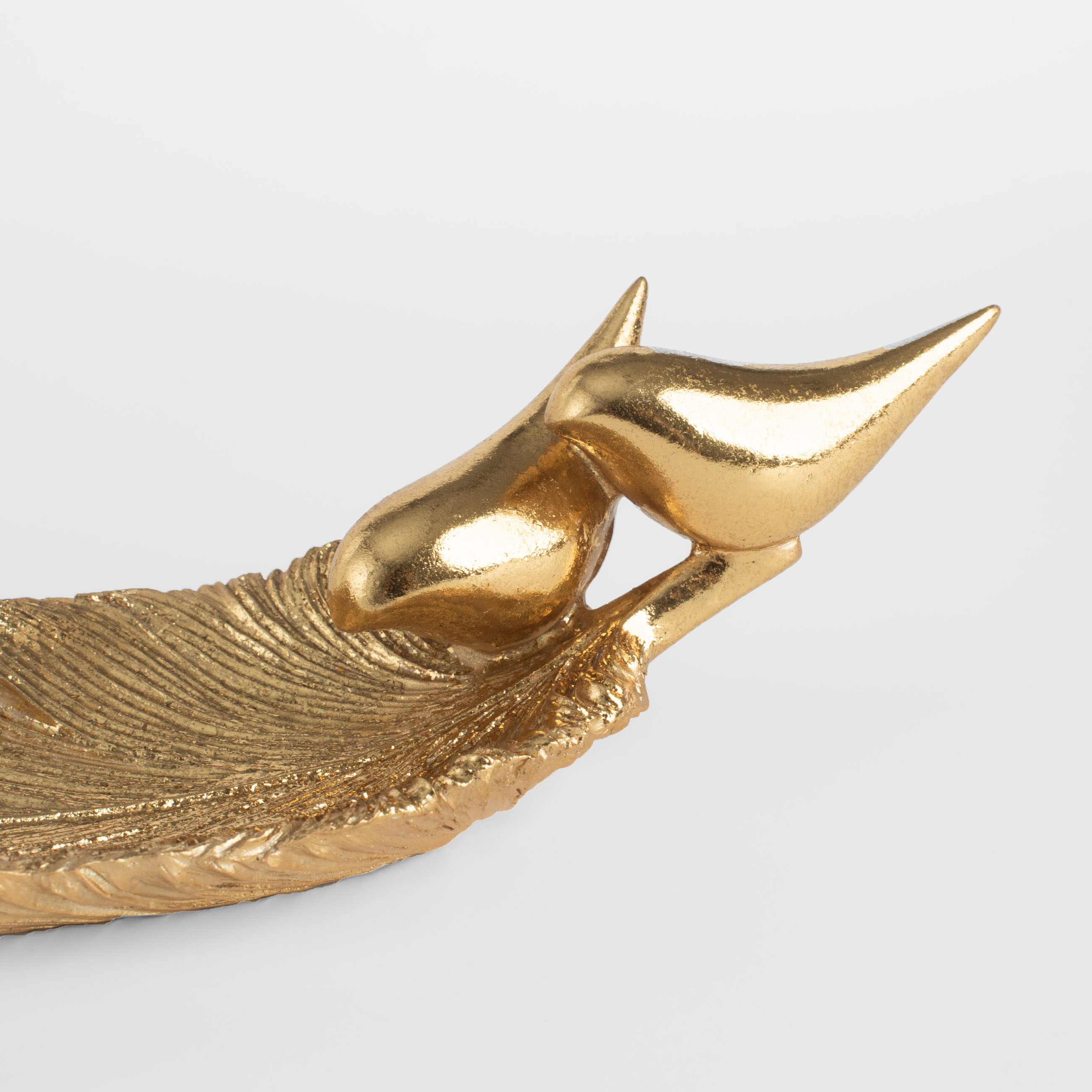 Decorative dish, 23x8 cm, polyresin, golden, Birds on a feather, Paradise garden изображение № 4