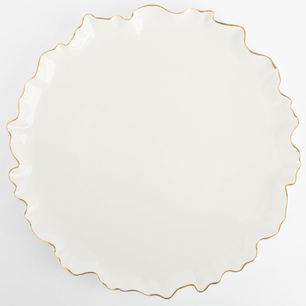 Dinner plate, 25 cm, porcelain R, with golden edging, Crumpled effect, Crumple gold изображение № 1