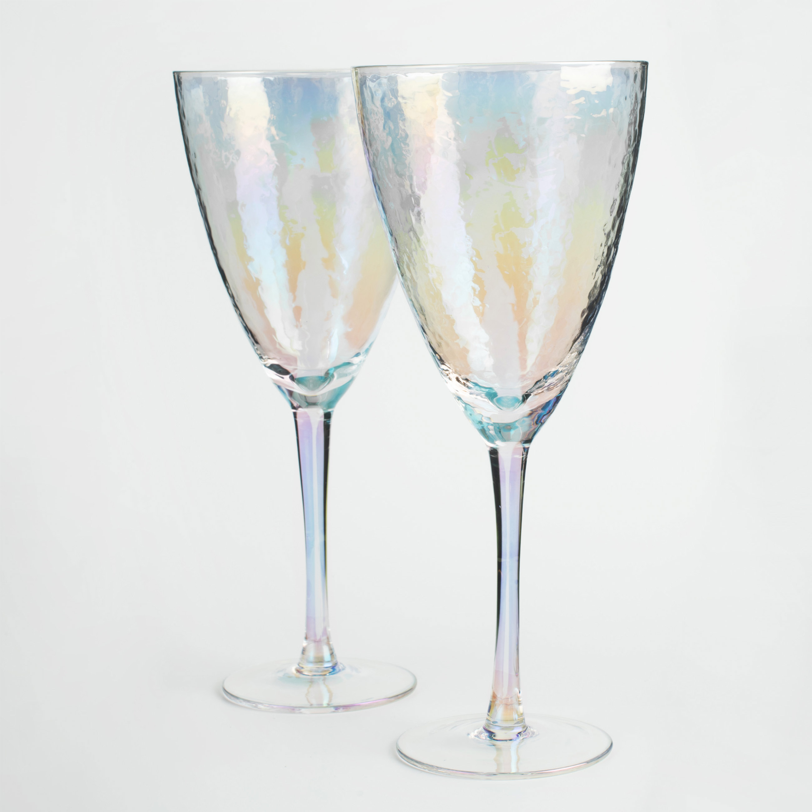 Wine glass, 400 ml, 2 pcs, glass, mother of pearl, Ripply polar изображение № 3