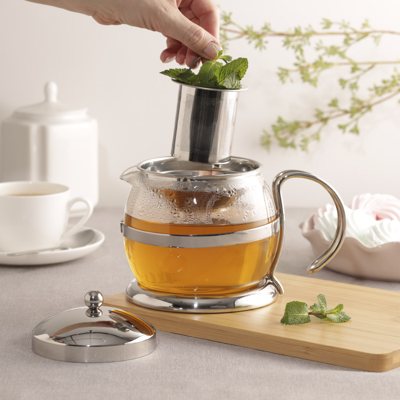 Teapot, 1.2 l, used glass, Lotus new изображение № 6