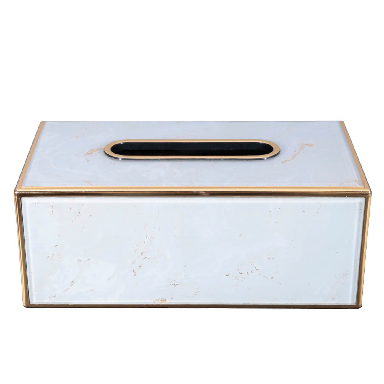 Paper napkin box, 25x13 cm, plastic / glass, white, Marble, Maniera изображение № 1