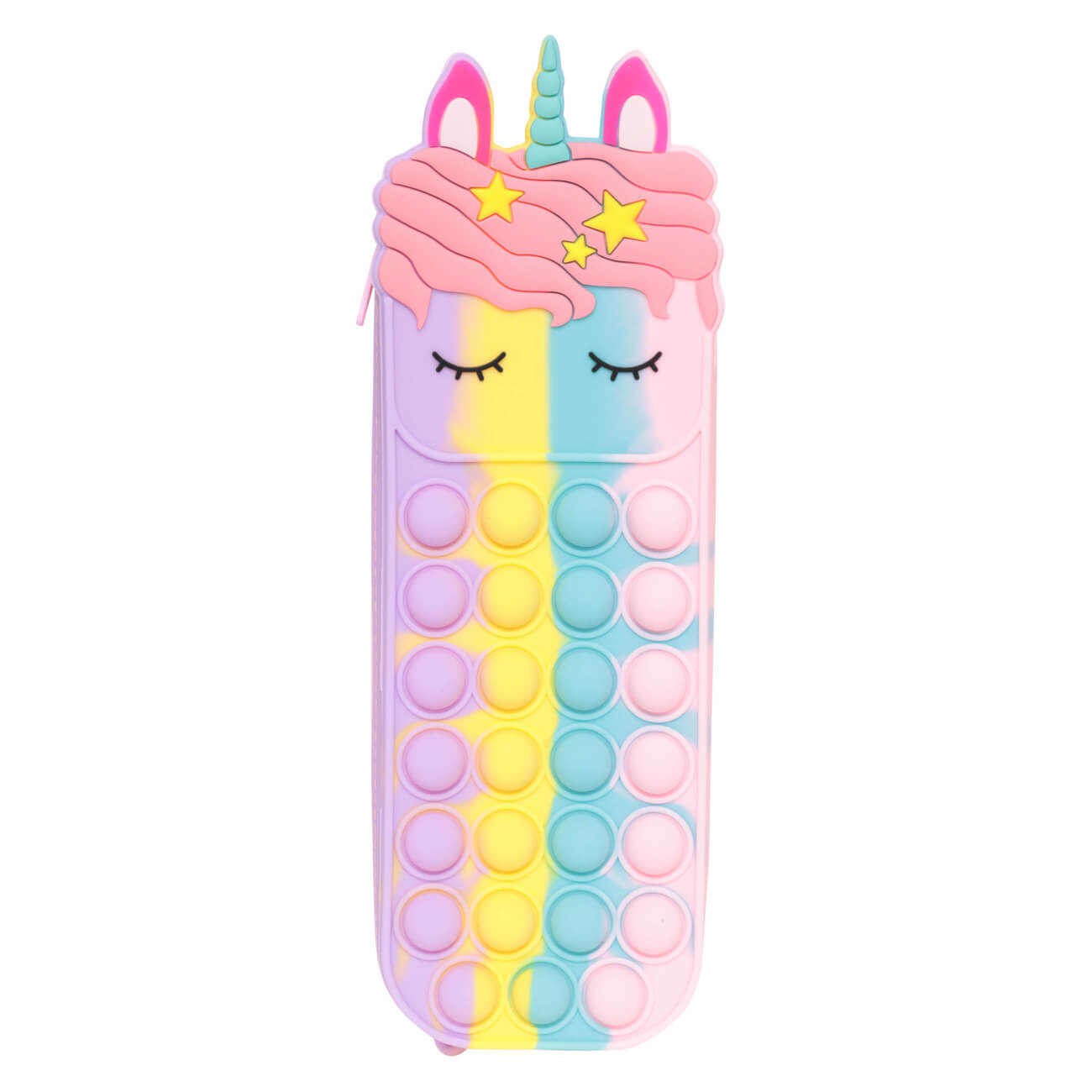 Pencil case, Pop-it, 23x8 cm, Silicone, color, Unicorn, Unicorn изображение № 1