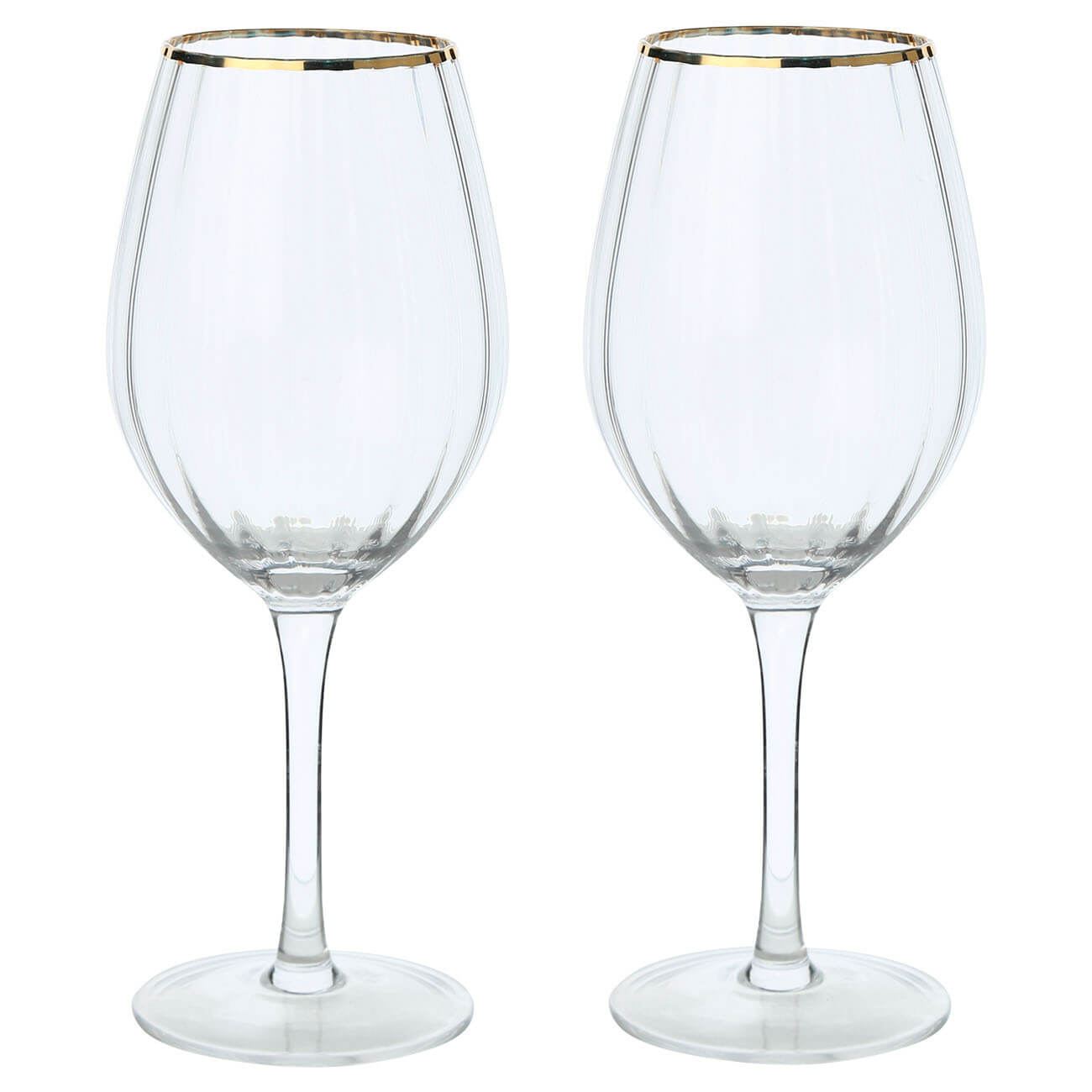 Wine glass, 530 ml, 2 pcs, glass, with golden edging, Lombardy Gold изображение № 1