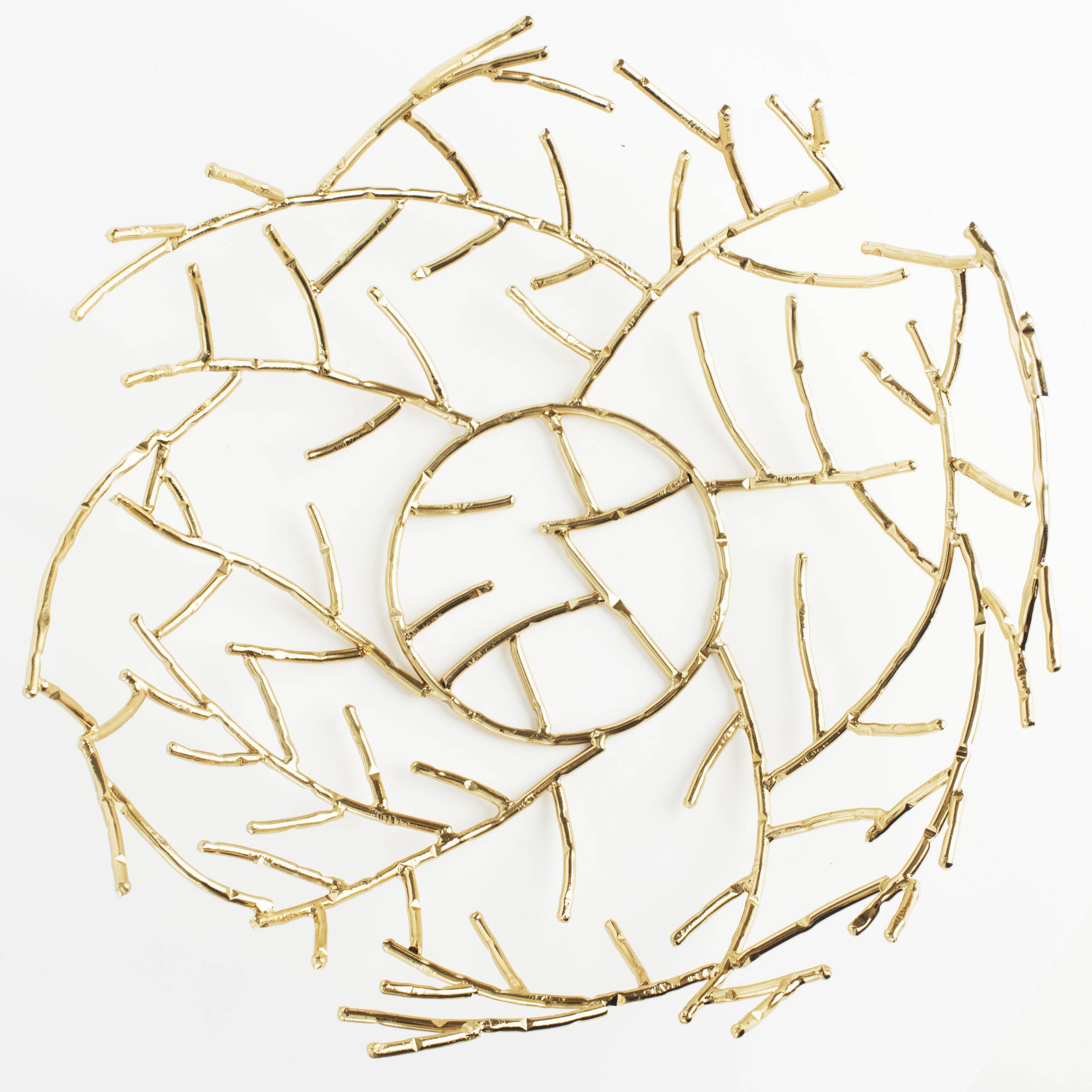 Fruit basket, 28 cm, metal, golden, Branches, Twist gold изображение № 2