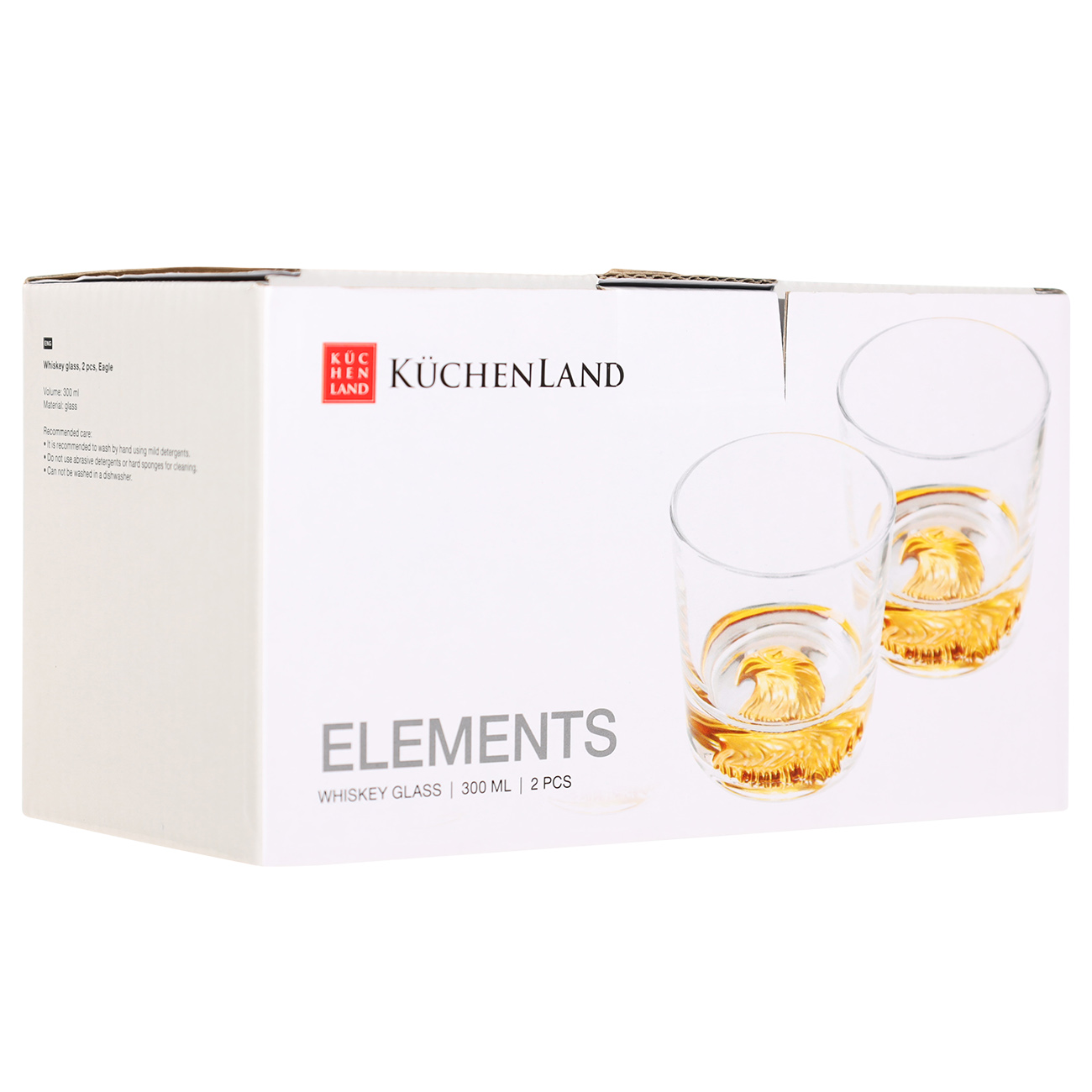 Whiskey glass, 300 ml, 2 pcs, glass, Eagle, Elements изображение № 5