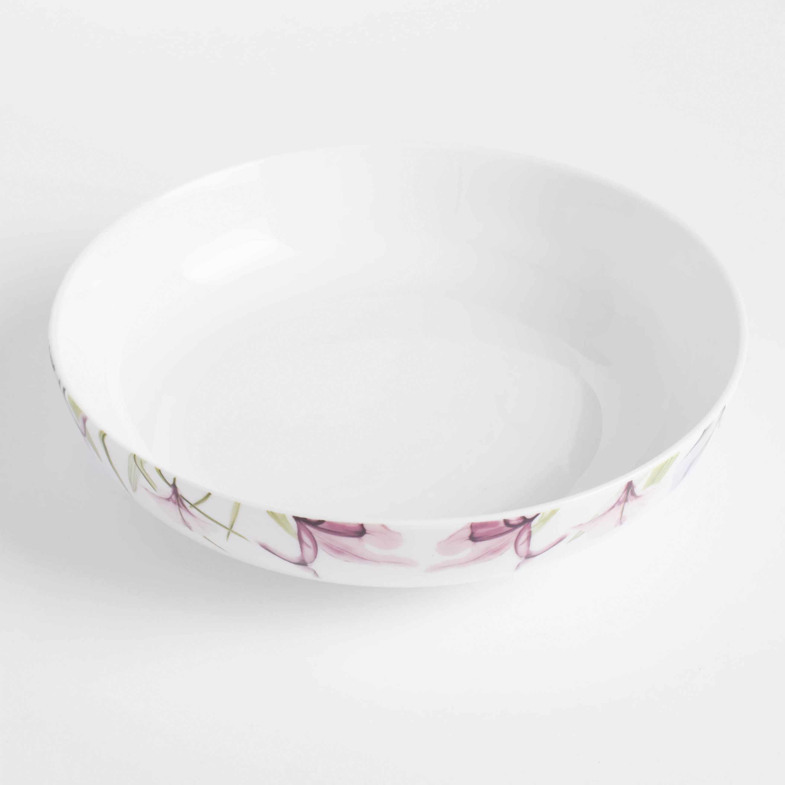 Soup plate, 20x6 cm, porcelain N, white, Pastel flowers изображение № 4