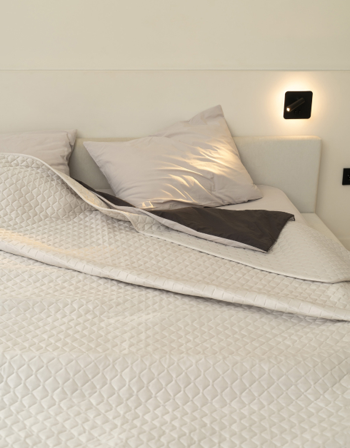 Bedspread, 220x240 cm, quilted, corduroy/microfiber, beige-gray, Stitch velvet