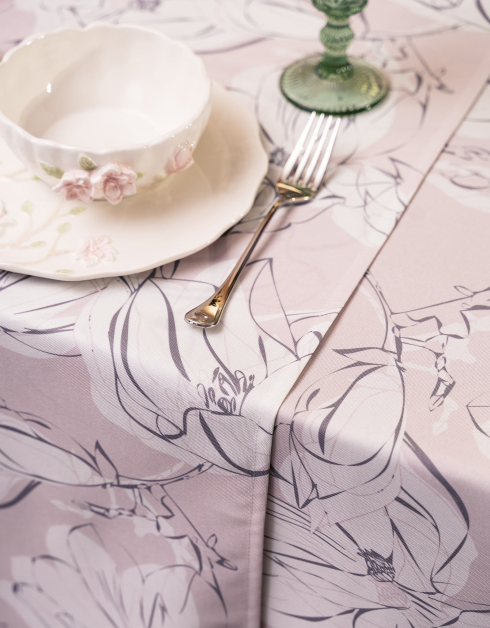 Table runner, 40x160 cm, polyester, pink, Magnolia, Magnolia