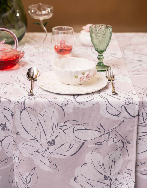 Table runner, 40x160 cm, polyester, pink, Magnolia, Magnolia