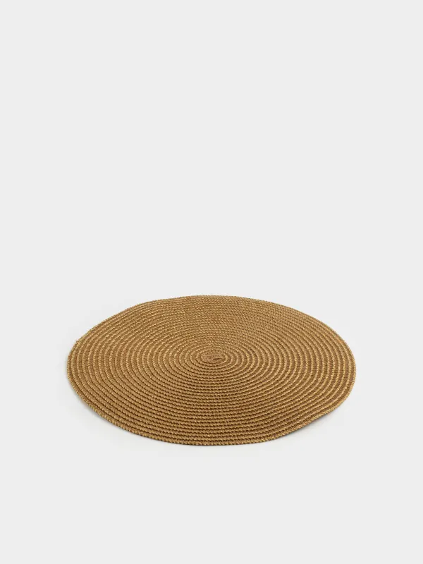 Placemat, 38 cm, cellulose / polyester, round, brown, Helical, image-1