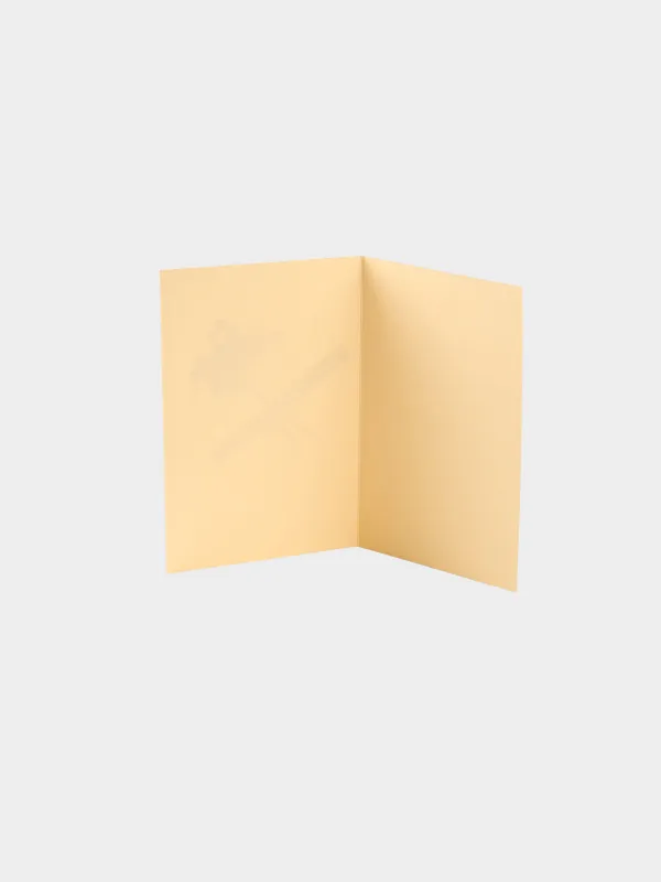 Gift card, 12x17 cm, paper, beige, Xeranthemum in a vase, Congrats, image-1