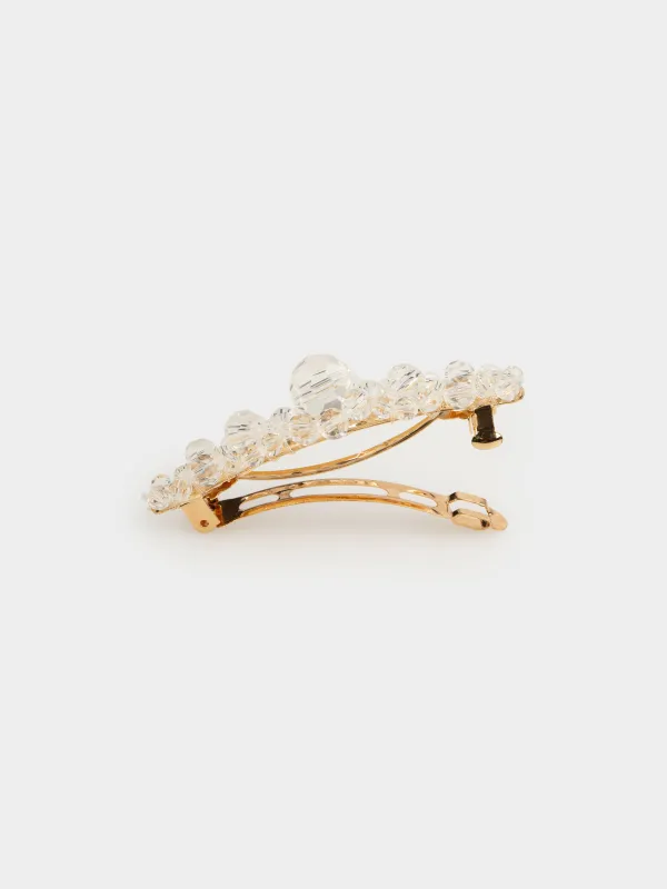 Hair clip, 7 cm, metal / glass, Crystals, Jewelry crystal, image-2