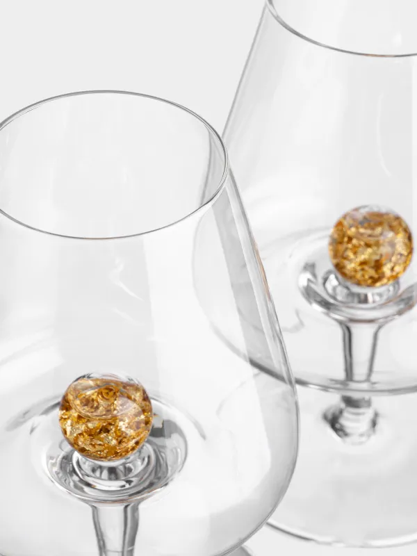 Drinking glass, 430 ml, 2 pcs, crystal glass, Amber ball, Sorento, image-2