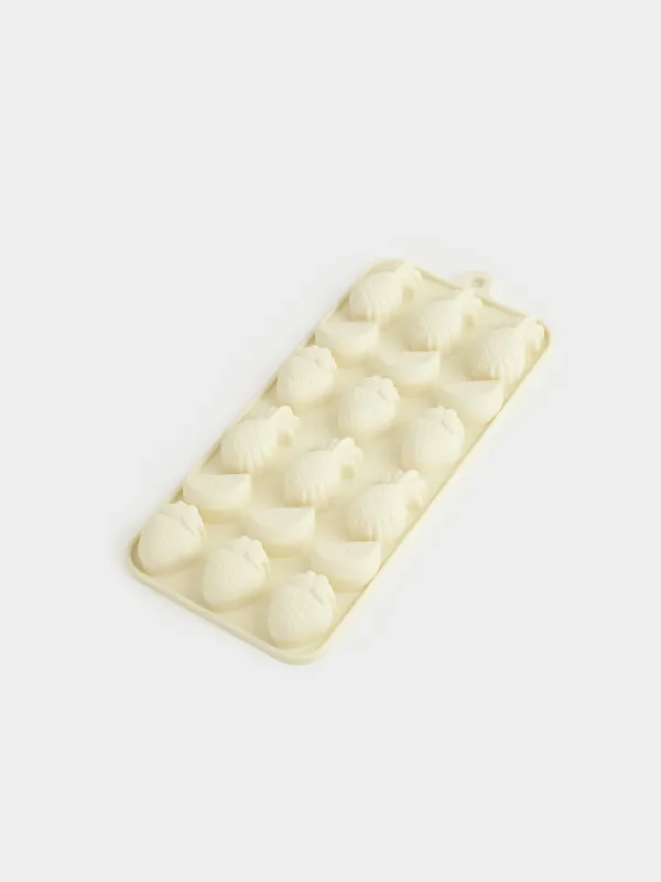 Ice and chocolate mold, 23x10 cm, 18 compartments, silicone, milky, Fruit, Bakery, image-2