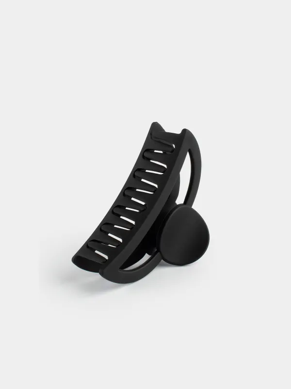 Hair clip, 9 cm, plastic, black, Crab, Basic, image-4