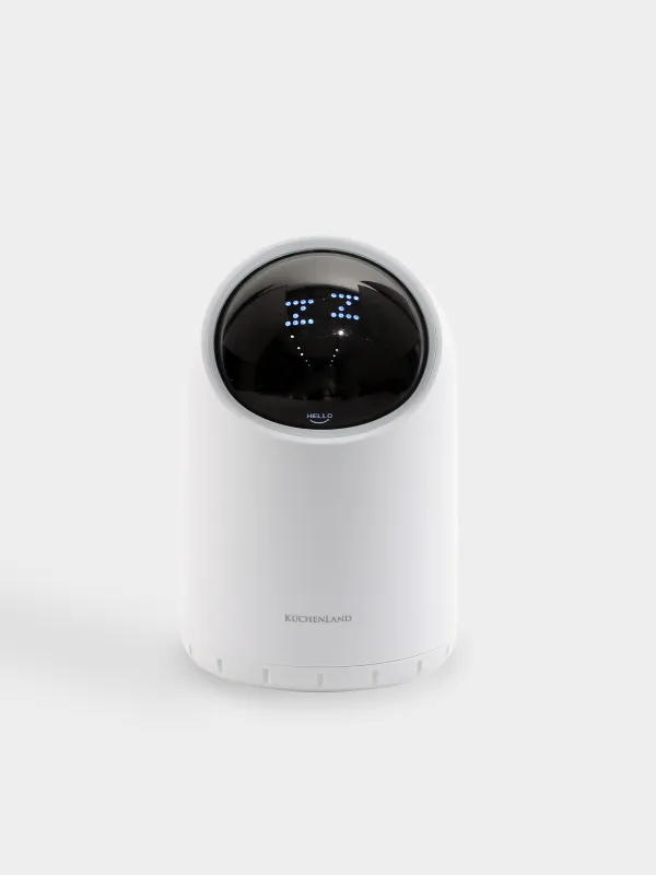 Trash can, 2 l, touch-sensitive, plastic, round, white, Robot, Bin robot, image-1