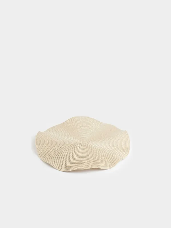 Placemat, 38 cm, polypropylene, round, beige, Wavy edges, Circle wave, image-1