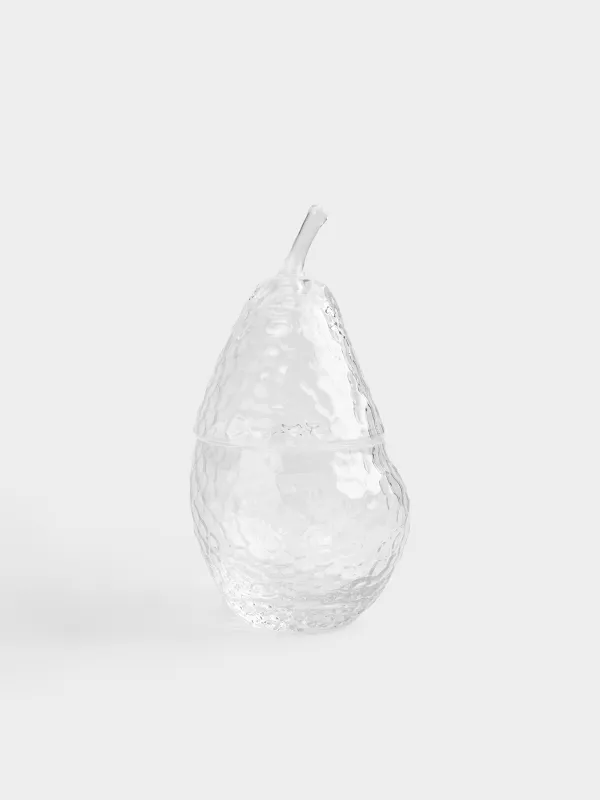 Storage container, 11x22 cm, 400 ml, glass R, Pear, Clear pattern, image-0