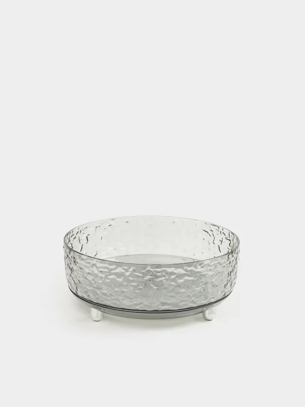 Organizer for cosmetics, 23x9 cm, on legs, rotating, plastic, gray, Renaissance clear, image-0