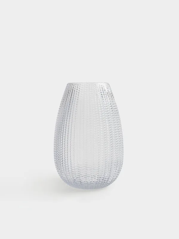 Flower vase, 26 cm, glass, gray-blue, Fantasy, image-2