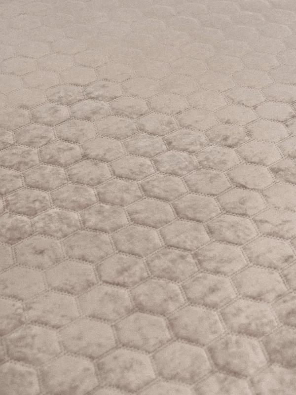 Bedspread, 220x240 cm, quilted, corduroy/microfiber, brown, Honeycomb, Lion, Stitch velvet, image-2
