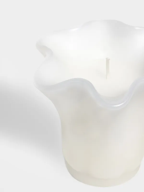 Candle, 8x9 cm, white, Shape candle, image-1