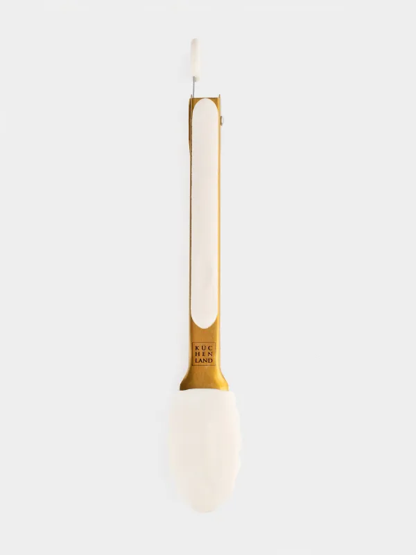 Kitchen tongs, 27 cm, steel / silicone, golden milky, Bello gold, image-3