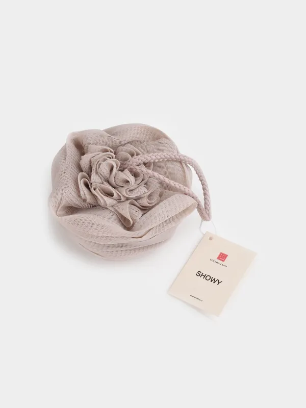 Body washcloth, 13 cm, polyethylene, beige, Bow, Showy, image-3