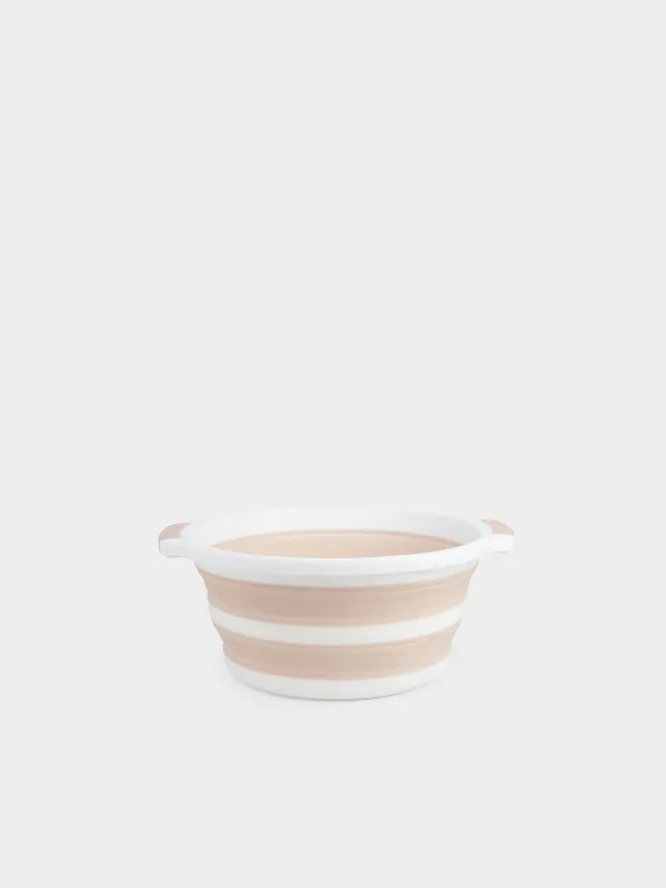 Foldable basin, 10 l, plastic / rubber, beige-pink, Foldaway, image-0