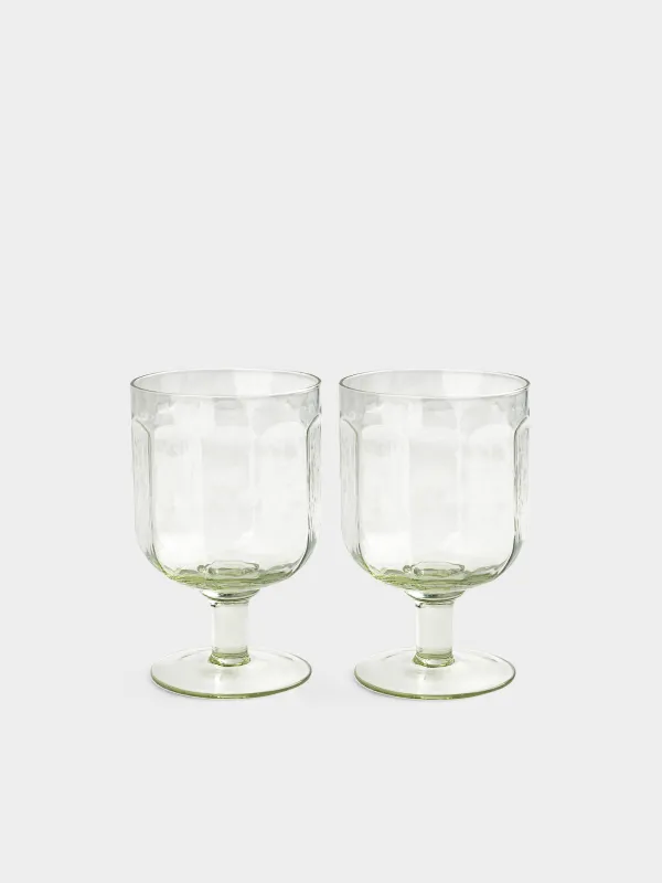 Drinking glass, 400 ml, 2 pcs, glass, green, Budrio, image-0