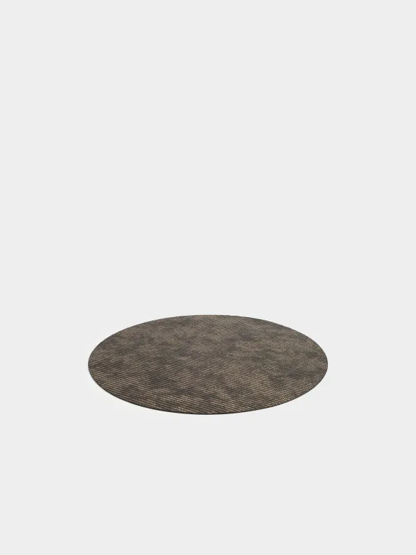Placemat, 38 cm, PVC / polyester, round, black and gold, Rock, image-1