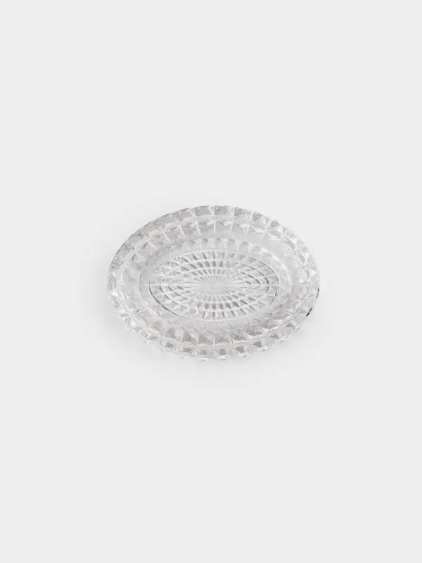 Soap dish, 13x10 cm, glass, oval, Diamond lights, image-2